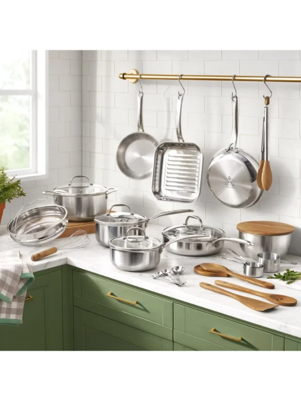 The Pioneer Woman Home Silver Utensils 28Piece Stainless Steel Lids Cookware Set